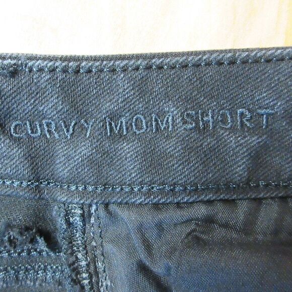 AMERICAN EAGLE Curvy Mom Short Womens Size 0 Cuffed Hem Black Ripped Denim Jeans - Picture 6 of 15
